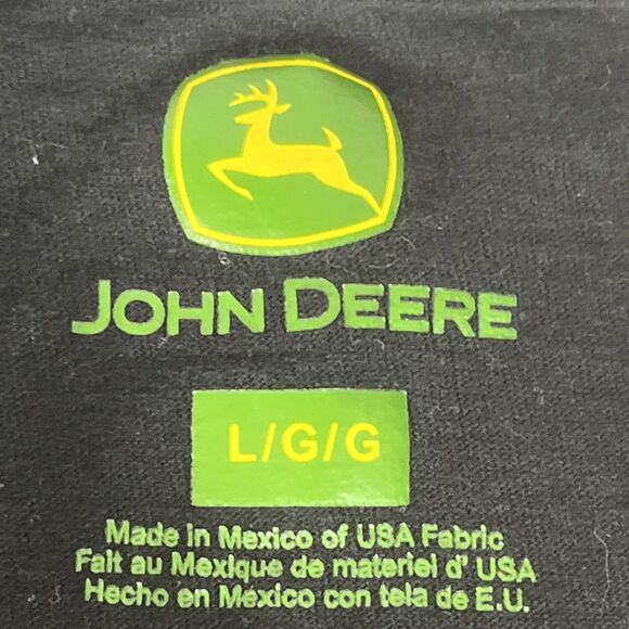 John Deere Mens Large T-Shirt Made in Mexico USA Fabric Logo Deer Farm Tractor - Picture 4 of 6